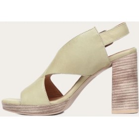 Resim Bueno Shoes Haki Deri Kadın Topuklu Sandalet 