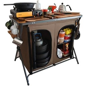 Resim Campout Çift Kapılı Kamp Mutfağı 