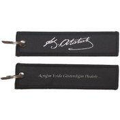 Resim Kemal Atatürk İmzalı Kumaş Motosiklet Anahtarlık Modeli 