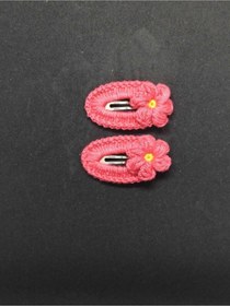 Resim Amigurumi Örgü 2 Adet Çıtçıt Toka Şeker Pembe Tek Ebat Çok Renkli 