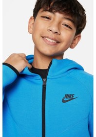 Resim Nike Sportswear Tech Fleece Full-zıp Hoodie Fermuarlı Kapişonlu Çocuk Sweatshirt Lacivert Lacivert 
