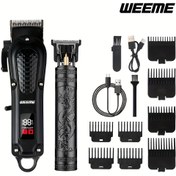 Resim WEEME Erkekler için Elektrikli Saç Kesme Makinesi İki Parça Seti, Bakımda Yeni Pratik Trend, Çok Fonksiyonlu Tasarım Aile Kesim İhtiyaçlarını Karşılar, Güçlü Hassas Kesim ile Güvenli ve Kolay Kullanım, Saç Modelleri, Sakallar, Yanak Tüyleri İçin Uygun, Şık Erkek Görünümü Kolayca Yaratır, Evde Bakım Seçeneği 