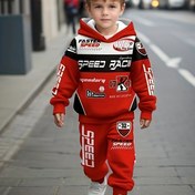 Resim 2 adet/takım Erkek Motosiklet Takımı Harf Baskılı Desenli Sweatshirt ve Spor Pantolon Seti - Günlük Yarış Uzun Kollu Set, İlkbahar ve Sonbahar Mevsimleri için Uygun, Dış Mekan Aktiviteleri için Mükemmel Seçim, İdeal Hediye, Dış Mekanlar için Mükemmel 