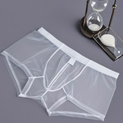 Resim 1 Paket Erkekler İçin Şeffaf Mesh Boxer Külot - Yumuşak, Nefes Alabilir, Hızlı Kuruyan Elastik Bel Bandı ile Seksi Şeffaf Tasarım, Günlük Kullanım & Egzersiz için (Beyaz & Siyah), Rahat İç Çamaşırı, Spor İç Çamaşırı, Minimalist İç Çamaşırı, Orta Esneklik Kumaşı 