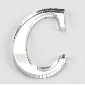 Resim Pleksi Ayna C Harfi Gümüş Renk 3 Cm 
