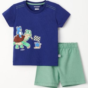 Resim Woody Pamuklu Erkek Bebek Pijama-psu - 856-soğuk Mavi 