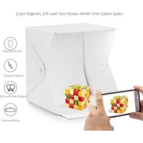 Resim Genel Markalar Ledli Büyük Boy Ürün Çekim Çadırı Ürün Fotoğraf Standı 40x40 