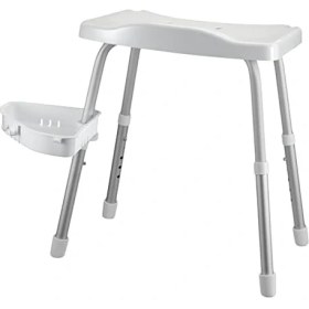 Resim Assess Store M-KV35-01 Apollo Duşlu Banyo Taburesi, Beyaz 