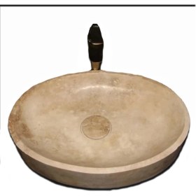 Resim Sipahi Marble Traverten Gizli Giderli Oval Tasarım Lavabo 