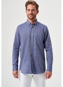 Resim Bisse Erkek Regular Fit Uzun Kollu Spor Gömlek Laci Gm23y231118 D39 Lacivert 