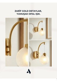Resim Fiora Midye Cam Küre Duvar Aplik Gold & Krom Seçenekli Gold 
