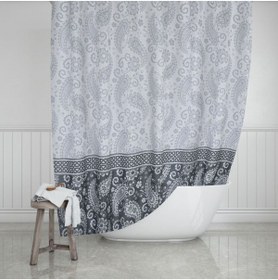 Resim Zethome Banyo Perdesi 2x110x200 Çift Kanat Duş Perdesi Halka Hediyeli 2102 