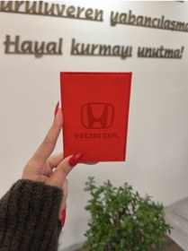 Resim EFE DERİ Honda Deri Dikişli Araç Ruhsat Kılıfı Kabı Ruhsatlık Ruhsat Koruyucu 