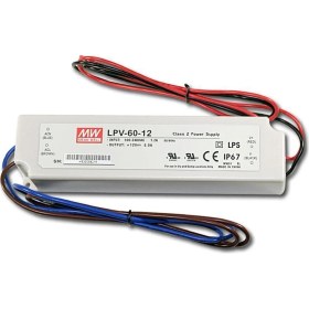Resim Mean Well LPV 60 12 12 Volt 5 Amper IP67 Adaptör 