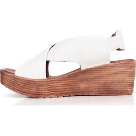 Resim Bueno Shoes Lastikli Deri Kadın Dolgutopuk Sandalet 9L3402 