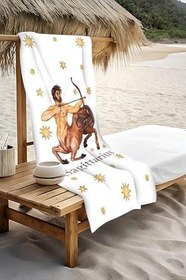 Resim Dijital Baskı Plaj Deniz Havlusu Yay Burcu Desenli Peştamal HVL0039 