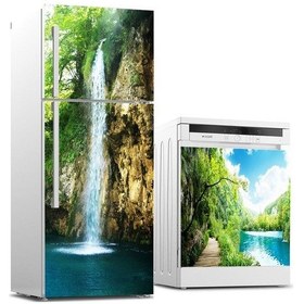 Resim Buzdolabı Ve Bulaşık Makinası Beyaz Eşya Sticker Kaplama Şelale A (498531854) 