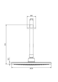 Resim Eca Purity Duş Başlığı Tavandan Bağlantılı Krom 