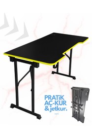 Resim XMAX / JetKur Siyah MDF Bilgisayar Oyuncu Masası 120x60cm Sallanmaz Metal Ayaklı - Pratik Kurulum 