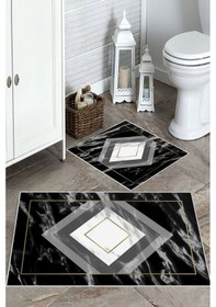 Resim Siyah Kaymaz Taban Tasarım Banyo Paspas Bb-128 çok renkli 