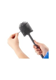 Resim Home Silikon Wc Tuvalet Banyo Fırçası Klozet Fırçası Beyaz-gri Oval Siyah 