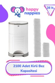 Resim HappyNappies Korbell 26lt Uyumlu Yerli Malı Bebek Bezi Çöp Poşeti - 3 Paket - 2100 Bebek Bezi Kapasitesi 