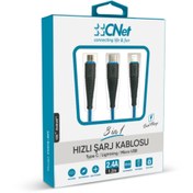 Resim CNet 3ü1 Arada Hızlı Şarj Kablosu 