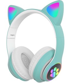 Resim Karler Bass A Kalite Kedi Kulağı Detaylı Bluetooth Kablosuz Rengarenk Işıklı Rgb Çocuk Oyuncu Kulaklık 