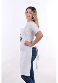 Resim Unisex Master Chef Ayar Askılı Mutfak Önlüğü Beyaz 