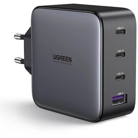 Resim Ugreen Nexode 100W GaN 4 Portlu 3 x Type-C 1 x USB-A PD 3.1 QC 4.0 Hızlı Şarj Cihazı 