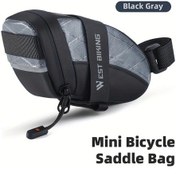 Resim Cloudstore West Bıkıng Mini Bisiklet Sele Çantası Siyah Gri - Ayarlanabilir, Portatif, 10.14oz Kapasite Siyah Gri 