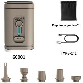 Resim Haki Taşınabilir Hava Pompası Kamp Yatağı Kablosuz Şişirme Şarj 