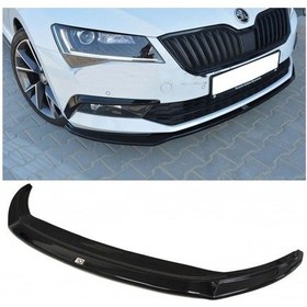 Resim Skoda Superb 2015 2016 2017 2018 Ön Lip Parlak Siyah Ön Ek Plastik Ön Ek 