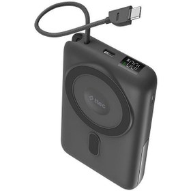 Resim Ttec ReCharger M LCD 10.000mAh MagSafe Uyumlu PD 20W USB-C Dahili Kablolu Stantlı Taşınabilir Hızlı Şarj 2BB230GR 