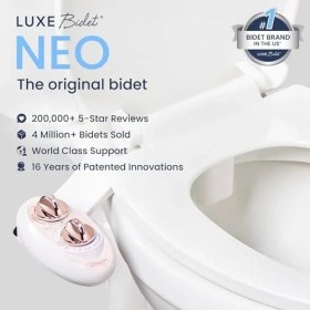 Resim Karokstore Bidet Neo 120 - Kendi Kendini Temizleyen Başlık, Tatlı Su Elektrikli Olmayan Bide Eklentisi, Klozet Kapağı Için, Ayarlanabilir Su Basıncı, Arka Yıkama (Gül Altın) 