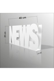 Resim M3DECORİUM 40X25Cm Beyaz News Yazılı Gazetelik Broşürlük İnsörtlük Dergilik 