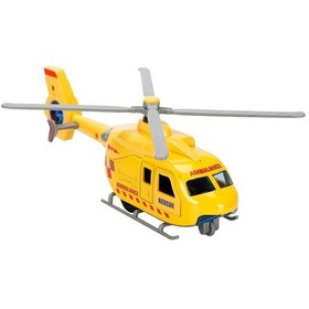 Resim Maxx Wheels Sesli Işıklı Çek Bırak Die Cast Helikopter Metal Gövde Çok Renkli 