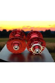 Resim SARİSSA BİSİKLET Forte Gt Xbyc 680 Bisiklet Hub Sesli Ön Arka Kaset Göbek Seti 32 Delik 6 Vida Qr Mandal Kırmızı 