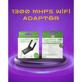 Resim Herşeytrend Yüksek Hızlı 1200 Mbps Çift Bant USB Wifi Adaptör – Güçlü Sinyal, Geniş Uyumluluk 