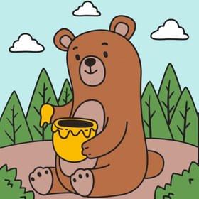 Resim Sayılarla Boyama Seti - Bal Ayısı 