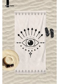 Resim Marte Home Baskılı Plaj Havlusu Krem 