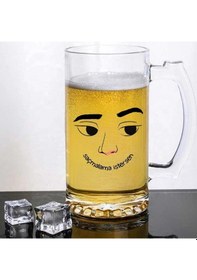 Resim Saçmalama İstersen Tasarımlı Bira Bardağı Saydam 