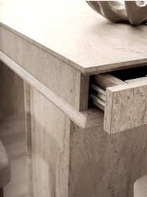 Resim Traverten Mdf Masa Kum 