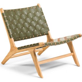 Resim NAPOLYON yeşil gerçek deri berjer 