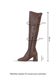 Resim Bueno Shoes Kahverengi Deri/streç Kadın Topuklu Çizme 42wc6304 