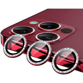Resim RXP Iphone 13 Pro Ve 13 Pro Max Uyumlu Kırmızı Taşlı Kamera Lensi Koruma 