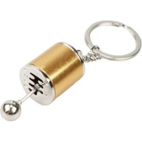 Resim Buffer Hareketli Araba Vites Anahtarlık Altı Hız Manuel Vites Dişli Shifter Topuzu Metal Anahtarlık 