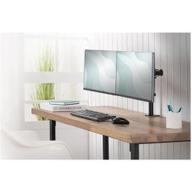 Resim 13-32 İnç Çift Monitör Tutucu Stand Çift Kollu Masa Bağlantılı Aparat 