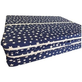 Resim Tek Kişilik Katlanır Yer Yatağı Sünger Yatak Lacivert Yıldız 70x180 Cm-6 Cm 