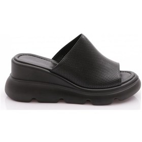 Resim Dgn 010-10765 Kadın Kalin Taban Terlik Siyah 